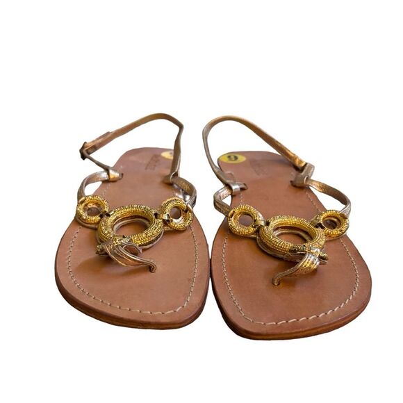 Matisse Strappy Gold Jeweled Thong Sandal Size 9 - Picture 2 of 9